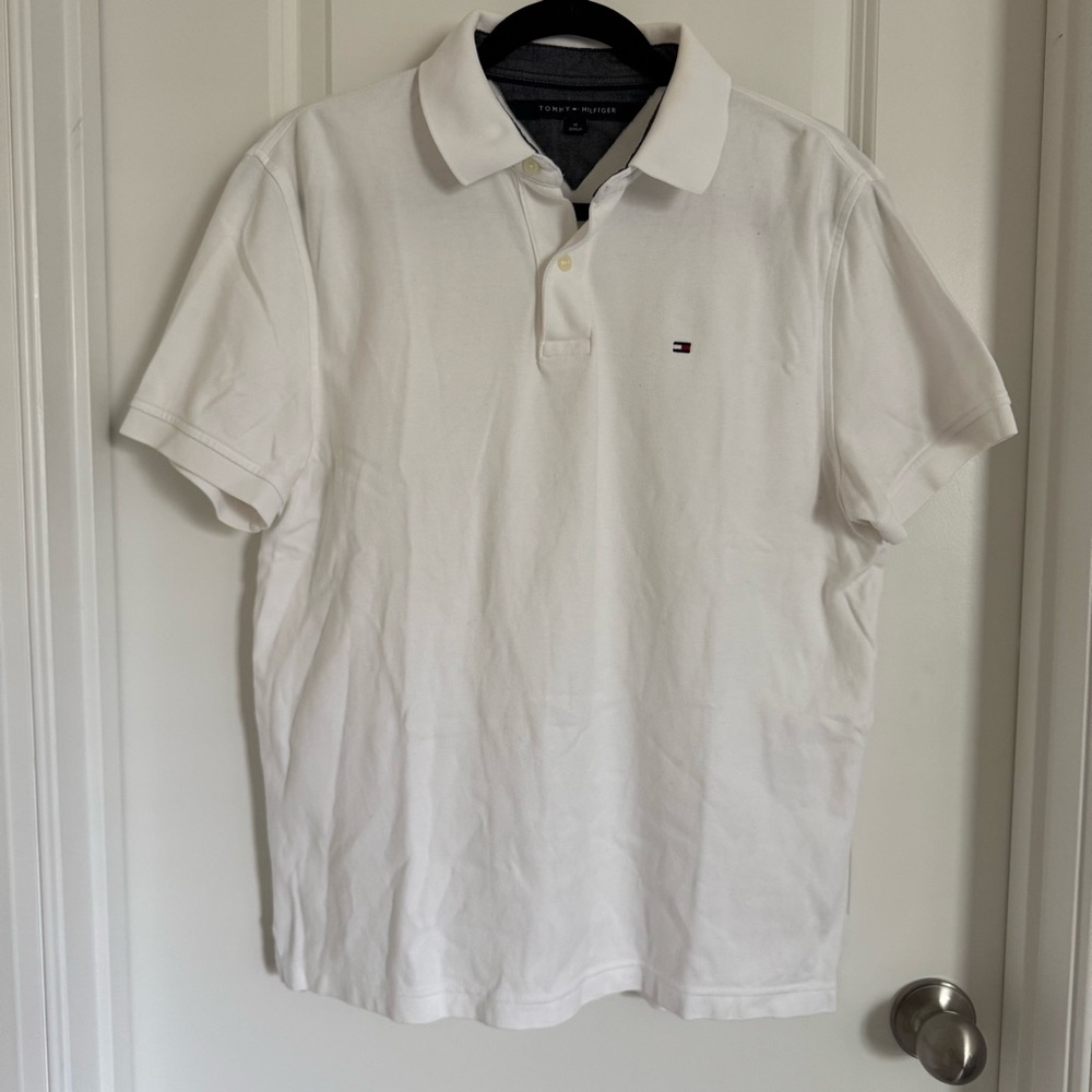 Tommy Hilfiger Classic White Polo Shirt, M